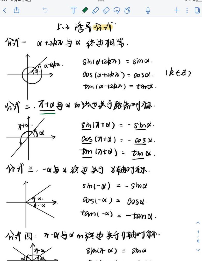 三角函数关系式详解与诱导公式应用