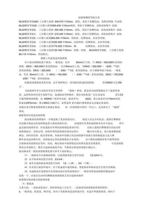 润滑脂粘稠度级别详解及锂基润滑脂型号对比
