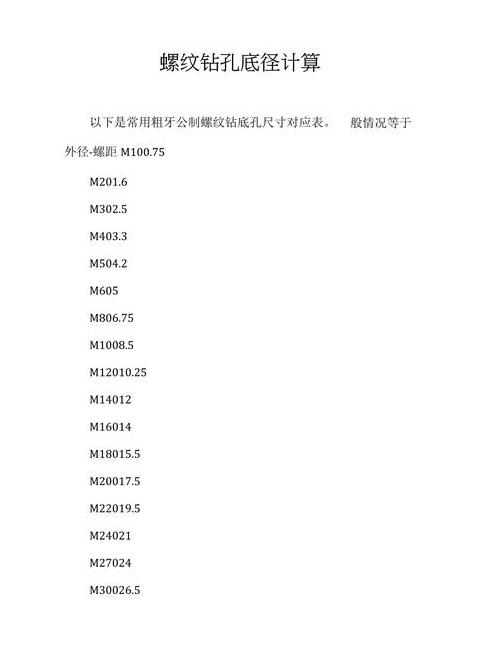 普通外螺纹底径计算方法详解