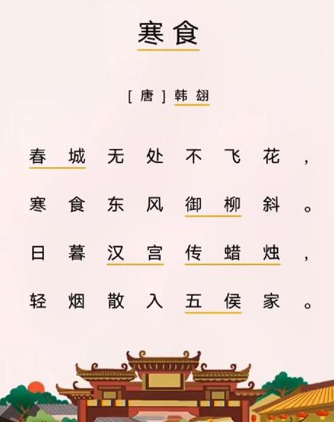 寒食作者韩翃拼音及诗意解析